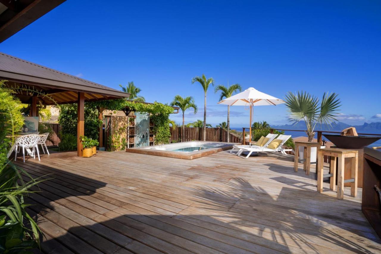 Villa Manuiti, Balinese Luxury Home - Private Swim Spa, Ocean View - Ofyr Bbq - Koi Pond Punaauia  Εξωτερικό φωτογραφία